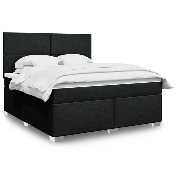 vidaXL &Kappa;&rho;&epsilon;&beta;ά&tau;&iota; Boxspring &mu;&epsilon; &Sigma;&tau;&rho;ώ&mu;&alpha; &Mu;&alpha;ύ&rho;&omicron; 180x200 &epsilon;&kappa;. &Upsilon;&phi;&alpha;&sigma;&mu;ά&tau;&iota;&nu;&omicron;