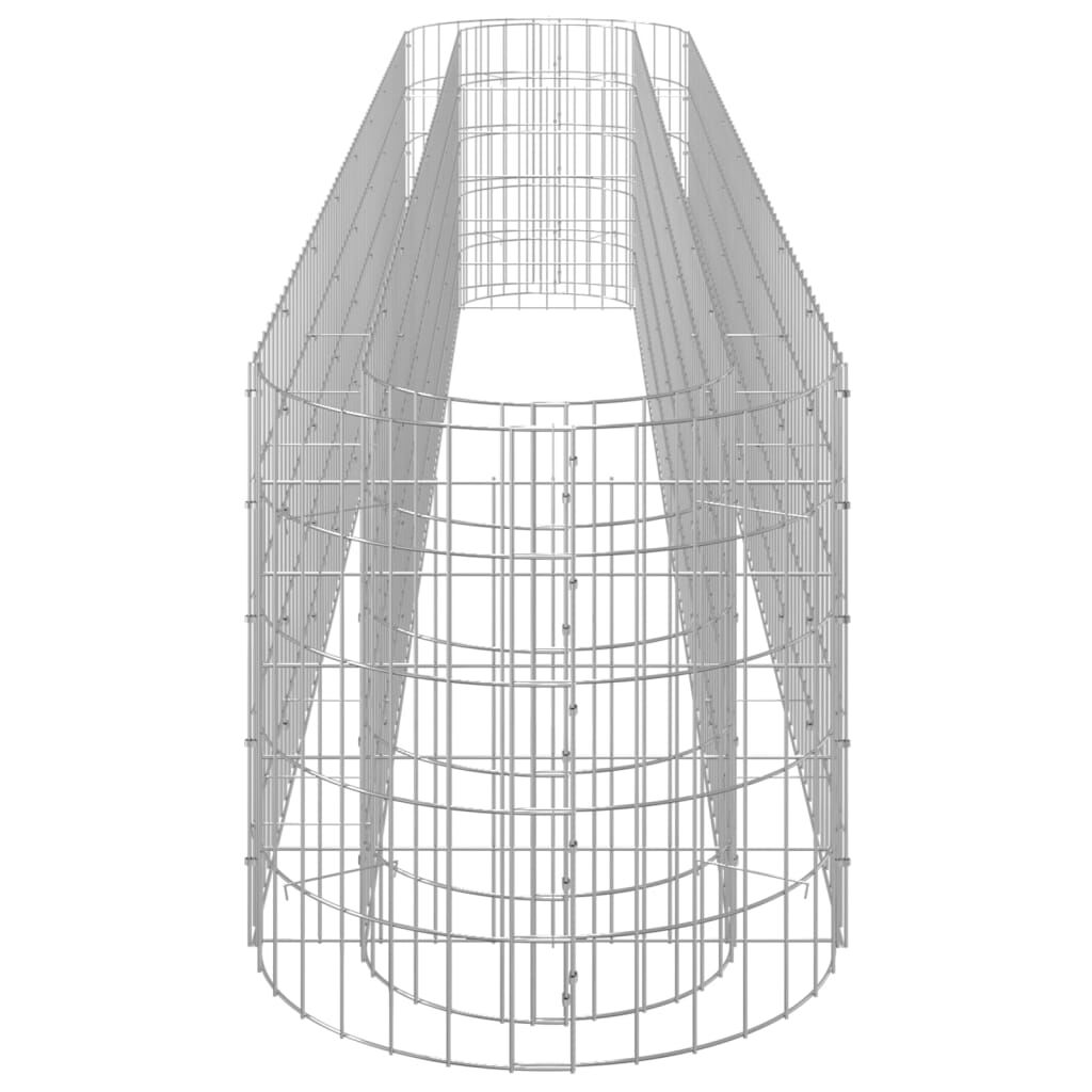 vidaXL Συρματοκιβώτιο-Γλάστρα Υπερυψωμένη 330x50x50 εκ. Γαλβαν. Ατσάλι