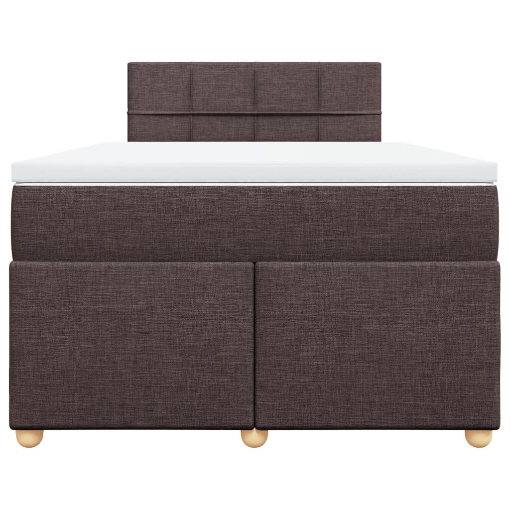 vidaXL Κρεβάτι Boxspring με Στρώμα Σκούρο Καφέ 120x190 εκ Υφασμάτινο