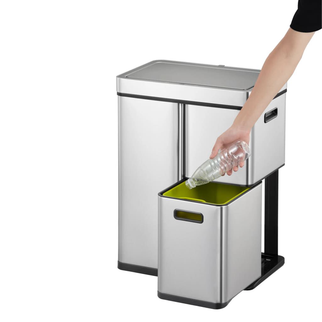 EKO Κάδος με Αισθητήρα Mirage Plus Ματ Ασημί 1x30 Λίτρα + 2x15 Λίτρα