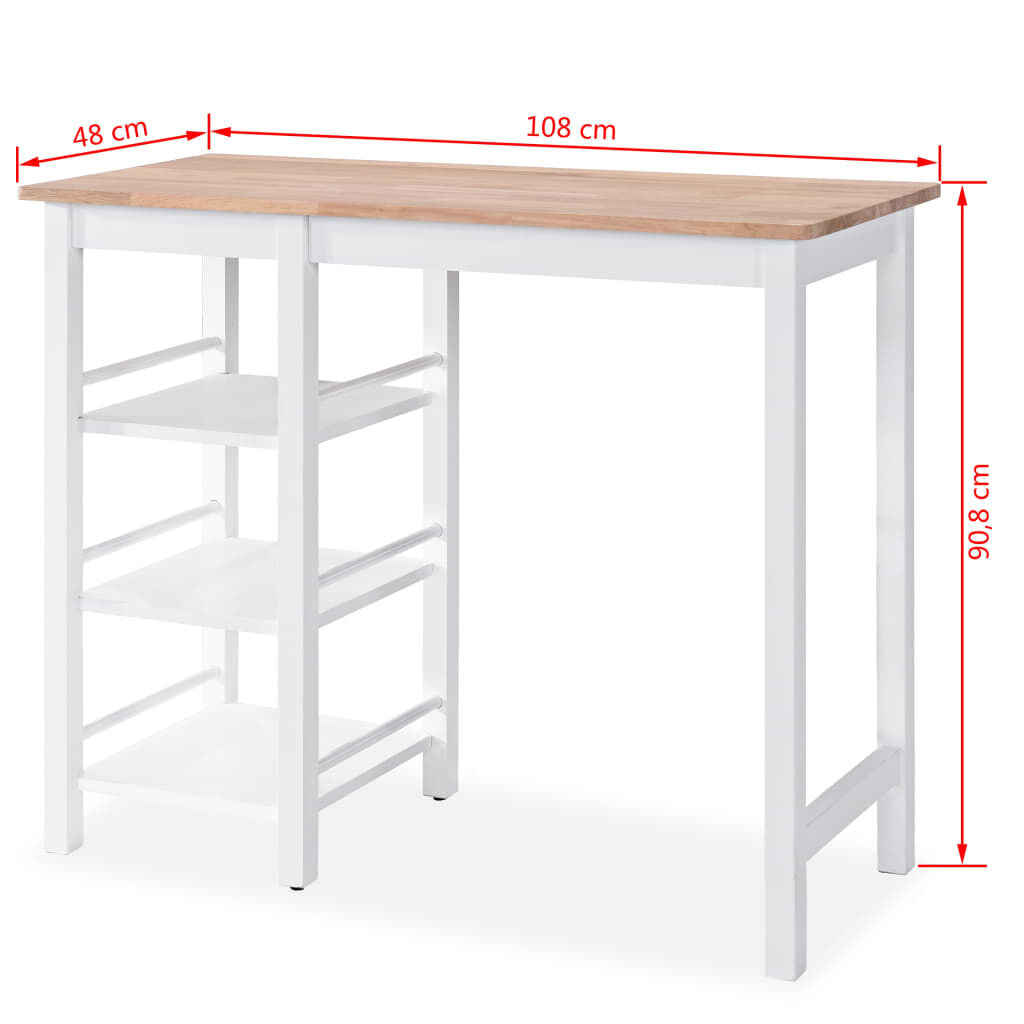 vidaXL Σετ Επίπλων Μπαρ 3 τεμ. Λευκό από MDF