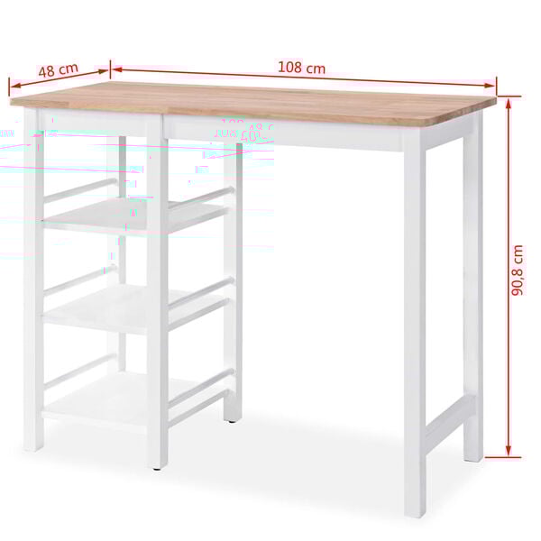 vidaXL Σετ Επίπλων Μπαρ 3 τεμ. Λευκό από MDF