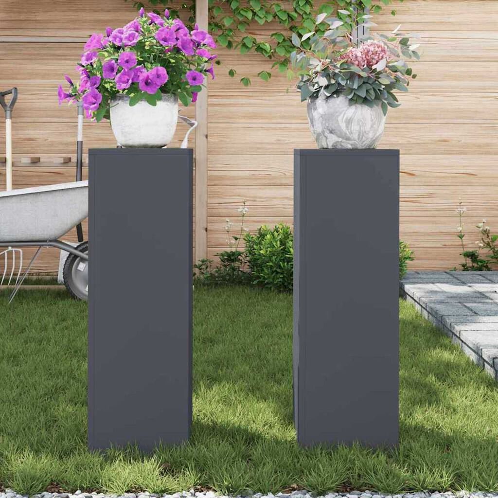vidaXL Στήριξη φυτών 2 pcs Ανθρακί 24 x 24 x 75 εκ. Ατσάλι