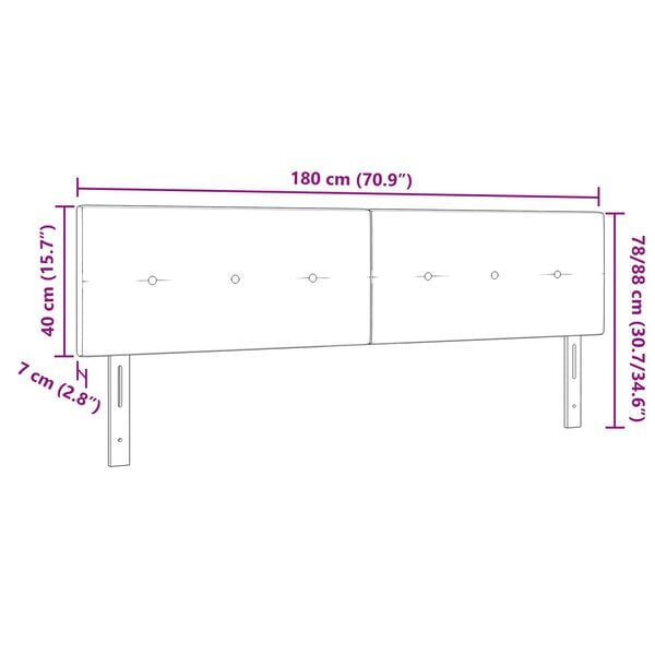 vidaXL LED Κεφαλάρι με φώτα λωρίδας LED με κεφαλάρι Μπλε 180 cm ύφασμα