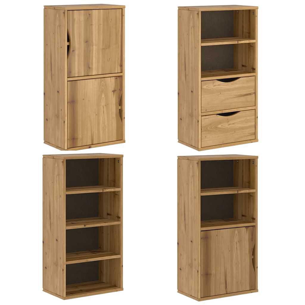 vidaXL Πλαϊνά ντουλάπια 4 τεμ. ODDA 40x24x79 εκ. από Μασίφ Ξύλο Πεύκου