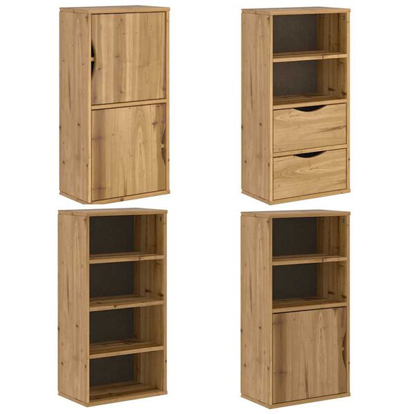 vidaXL Πλαϊνά ντουλάπια 4 τεμ. ODDA 40x24x79 εκ. από Μασίφ Ξύλο Πεύκου
