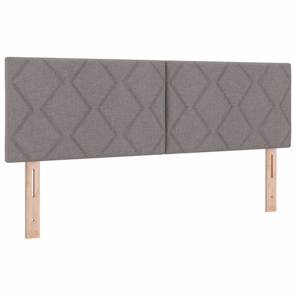 vidaXL Κεφαλάρι με φώτα λωρίδας LED με κεφαλάρι Taupe 160 cm ύφασμα