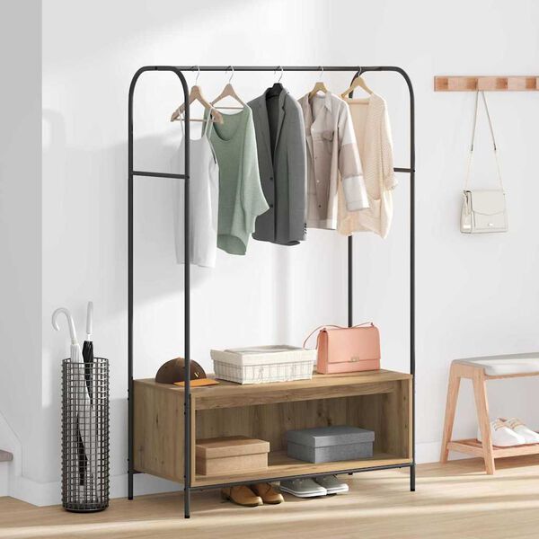 vidaXL Ράφι Ρούχων Καφέ 100 x 44 x 160 εκ Επεξεργασμένο ξύλο
