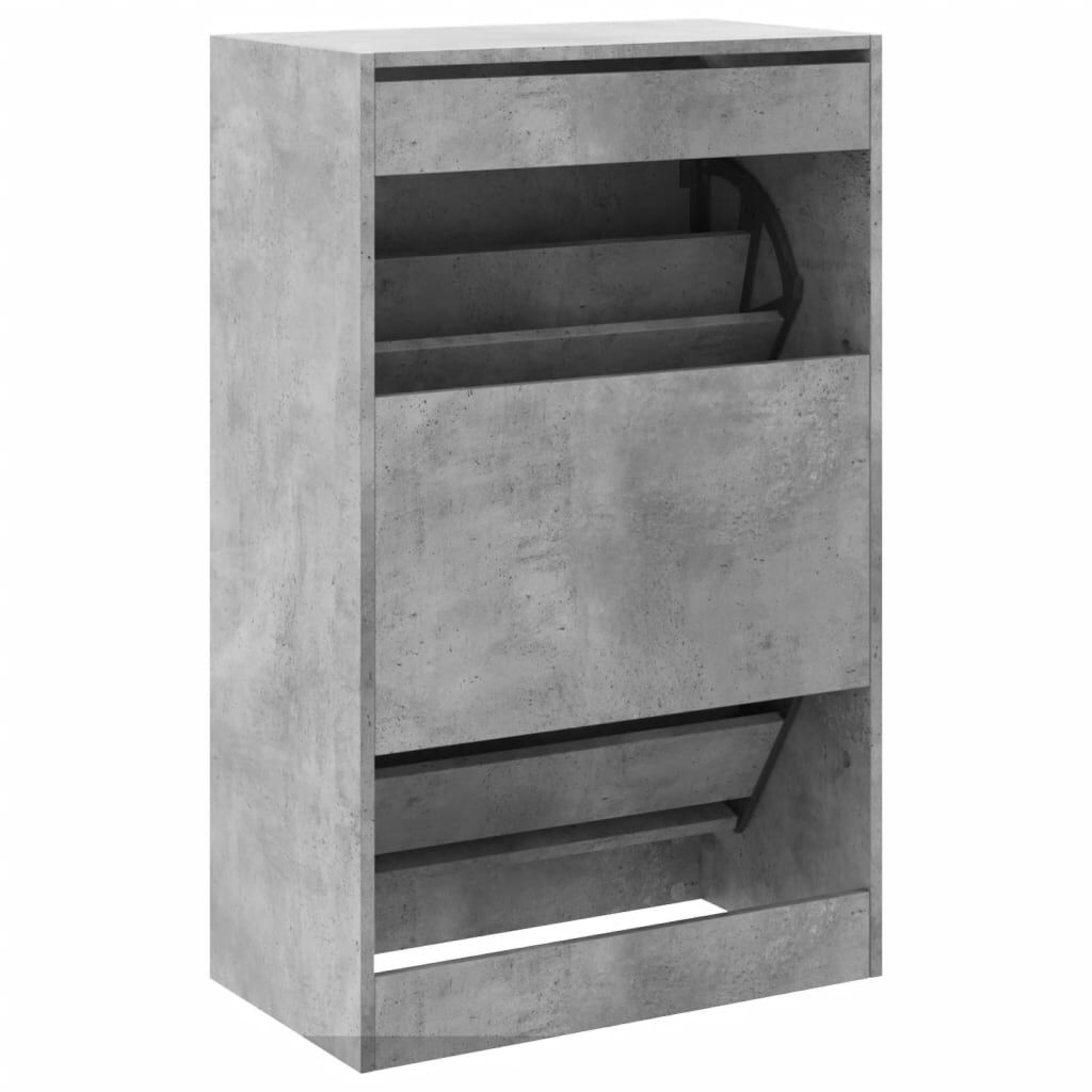 vidaXL Παπουτσοθήκη Γκρι Σκυροδέματος 60x34x96,5εκ. Επεξεργασμένο Ξύλο
