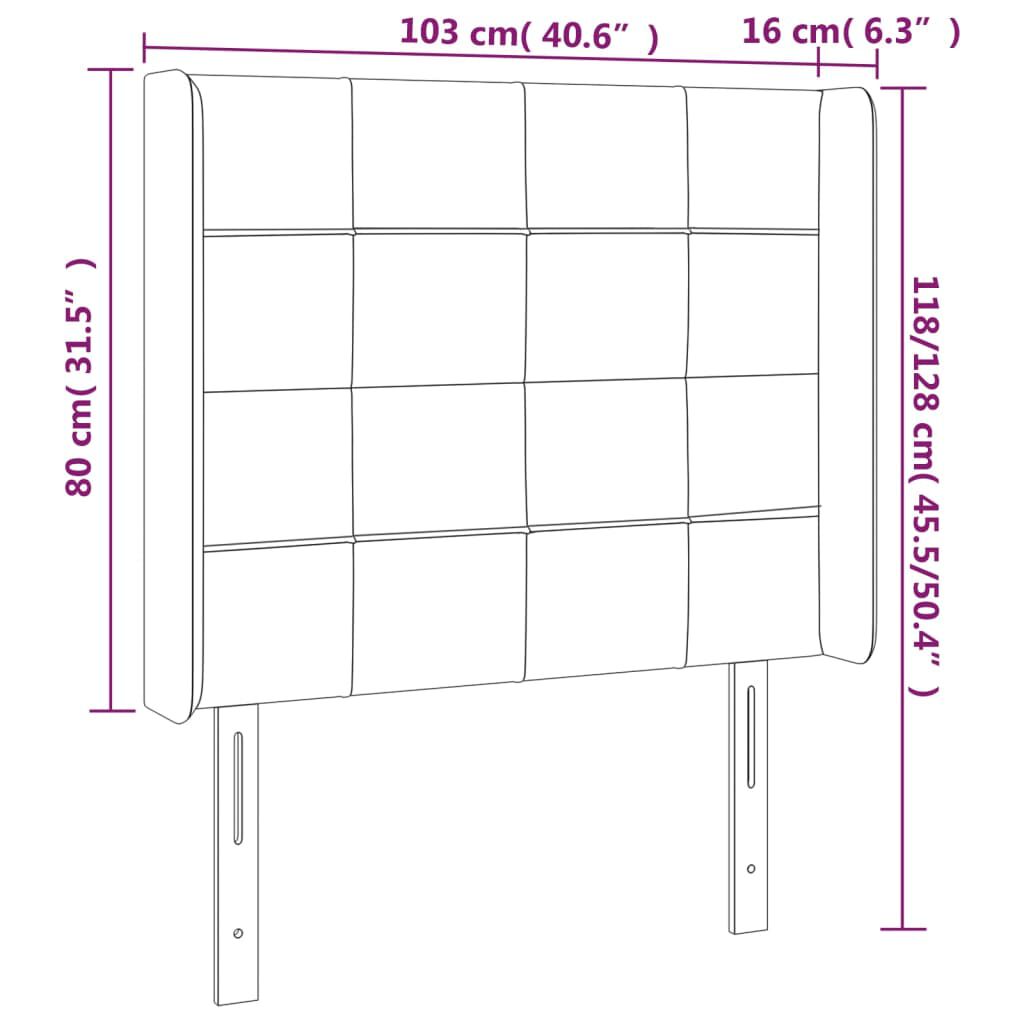 vidaXL Κεφαλάρι με Πτερύγια Κρεμ 103x16x118/128 εκ. Υφασμάτινο