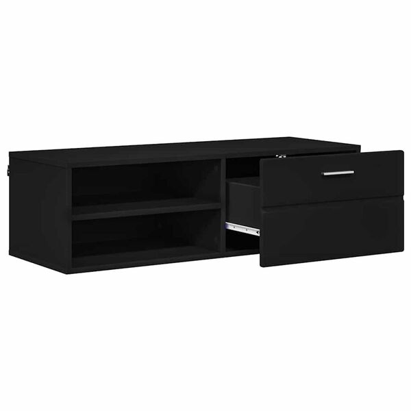 vidaXL Ντουλάπι TV με ράφι Μαύρο 100.5 x 39 x 30 εκ Επεξεργασμένο ξύλο