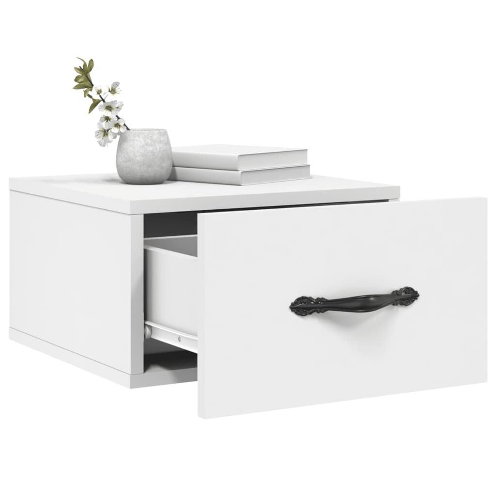 vidaXL Κομοδίνα Επιτοίχια 2 τεμ. Λευκά 35x35x20 εκ.