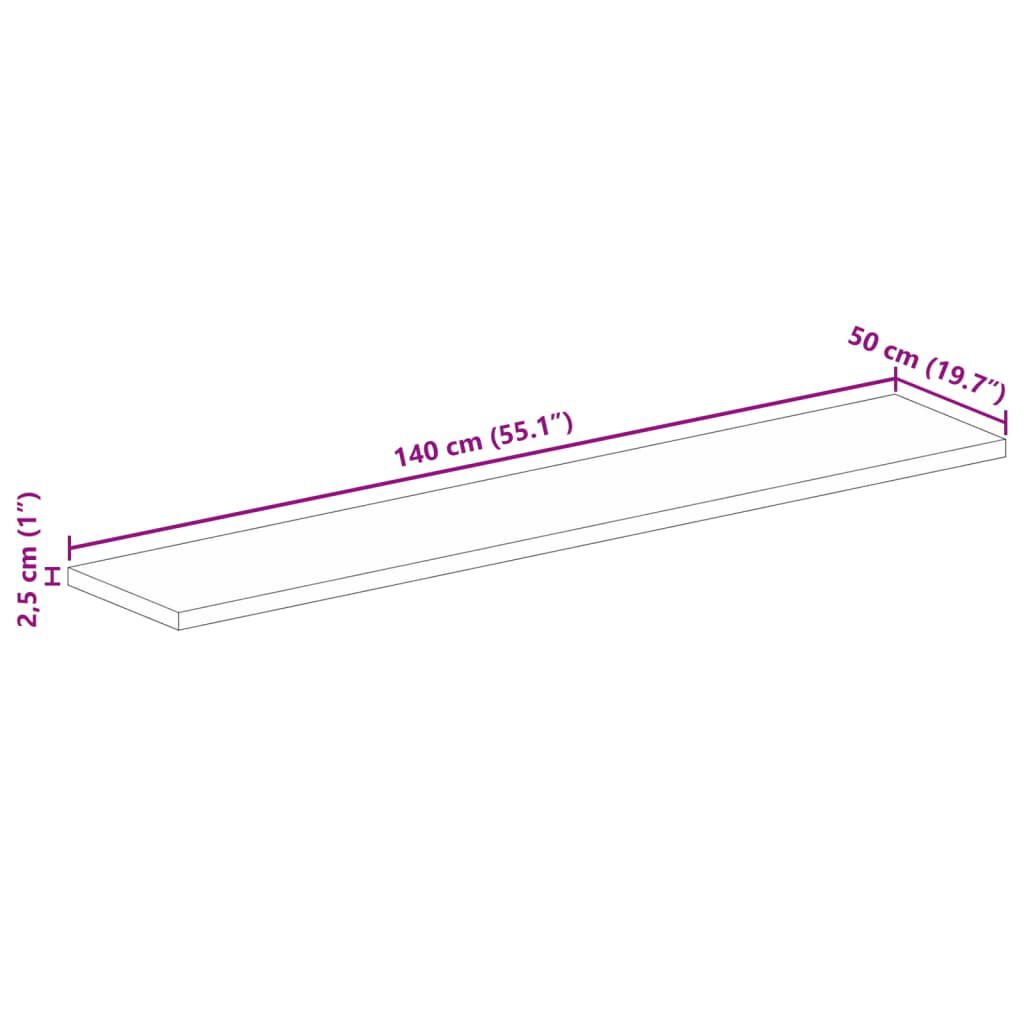 vidaXL Επιφάνεια Γραφείου Ορθογώνια 140x50x2,5 εκ. Μασίφ Ξύλο Μάνγκο