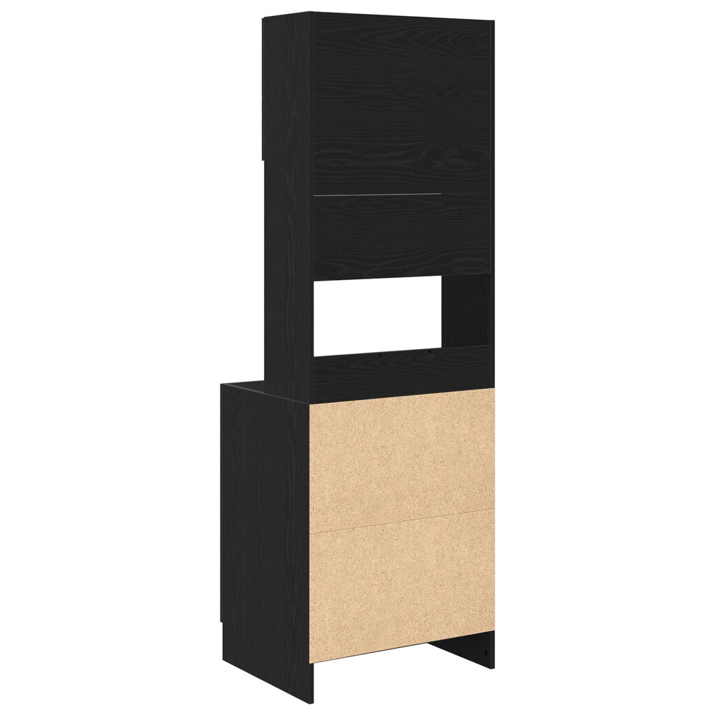 vidaXL Ντουλάπι Κουζίνας Μαύρη Καστανιά 60x50x180 cm Επεξεργασμένο Ξύλο