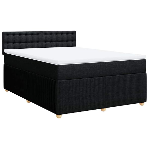 vidaXL &Kappa;&rho;&epsilon;&beta;ά&tau;&iota; Boxspring &mu;&epsilon; &Sigma;&tau;&rho;ώ&mu;&alpha; &Mu;&alpha;ύ&rho;&omicron; 140x190 &epsilon;&kappa;. &Upsilon;&phi;&alpha;&sigma;&mu;ά&tau;&iota;&nu;&omicron;