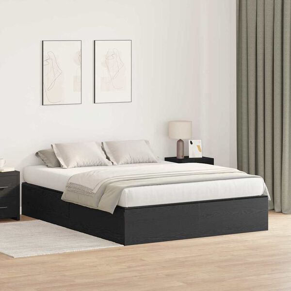 vidaXL Σκελετός Κρεβατιού Μαύρη δρυς 135 x 190 cm Επεξεργασμένο ξύλο