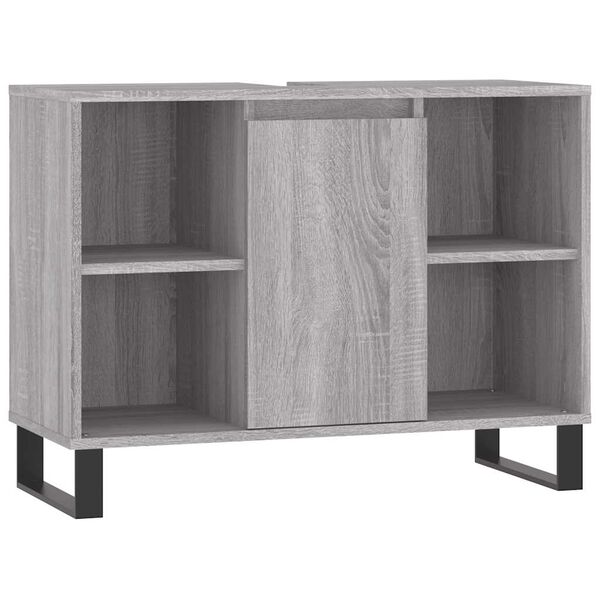 vidaXL Ντουλάπι Μπάνιου Γκρι Sonoma 80 x 33 x 60 εκ. από Επεξεργ. Ξύλο