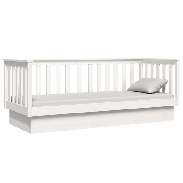 vidaXL Κρεβάτι ημέρας χωρίς στρώμα Λευκό 75x190 cm Στερεό ξύλο πεύκο