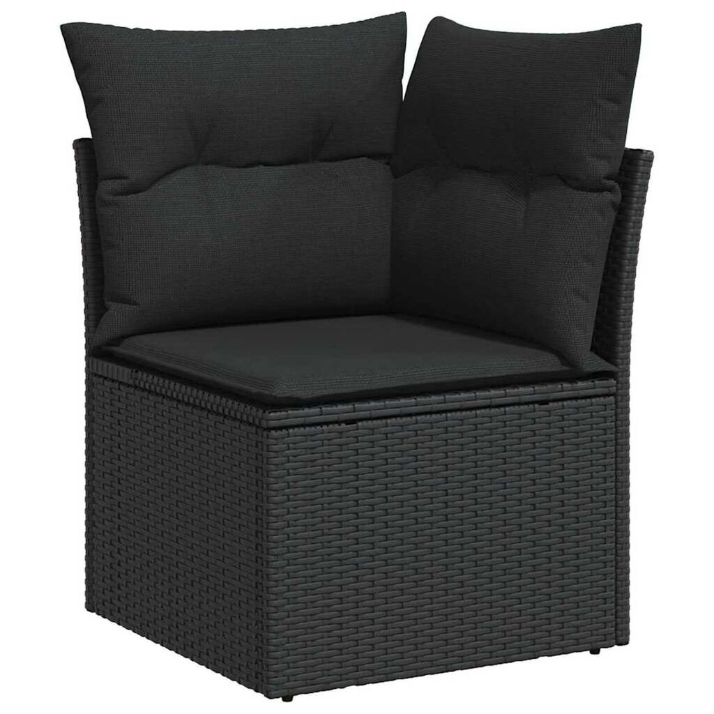 vidaXL Σετ Καναπέ Κήπου με αποθήκευση 10 pcs Μαύρο Πολυ ράταν