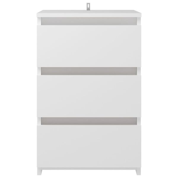 vidaXL Κομοδίνο Λευκό 40 x 35 x 62,5 εκ. από Επεξ. Ξύλο