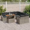 vidaXL Σετ Καναπέ Κήπου με αποθήκευση 9 pcs Γκρι Πολυ ράταν