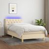 vidaXL &Kappa;&rho;&epsilon;&beta;ά&tau;&iota; Boxspring &mu;&epsilon; &Sigma;&tau;&rho;ώ&mu;&alpha; & LED &Kappa;&rho;&epsilon;&mu; 80x200 &epsilon;&kappa;. &Upsilon;&phi;&alpha;&sigma;&mu;ά&tau;&iota;&nu;&omicron;