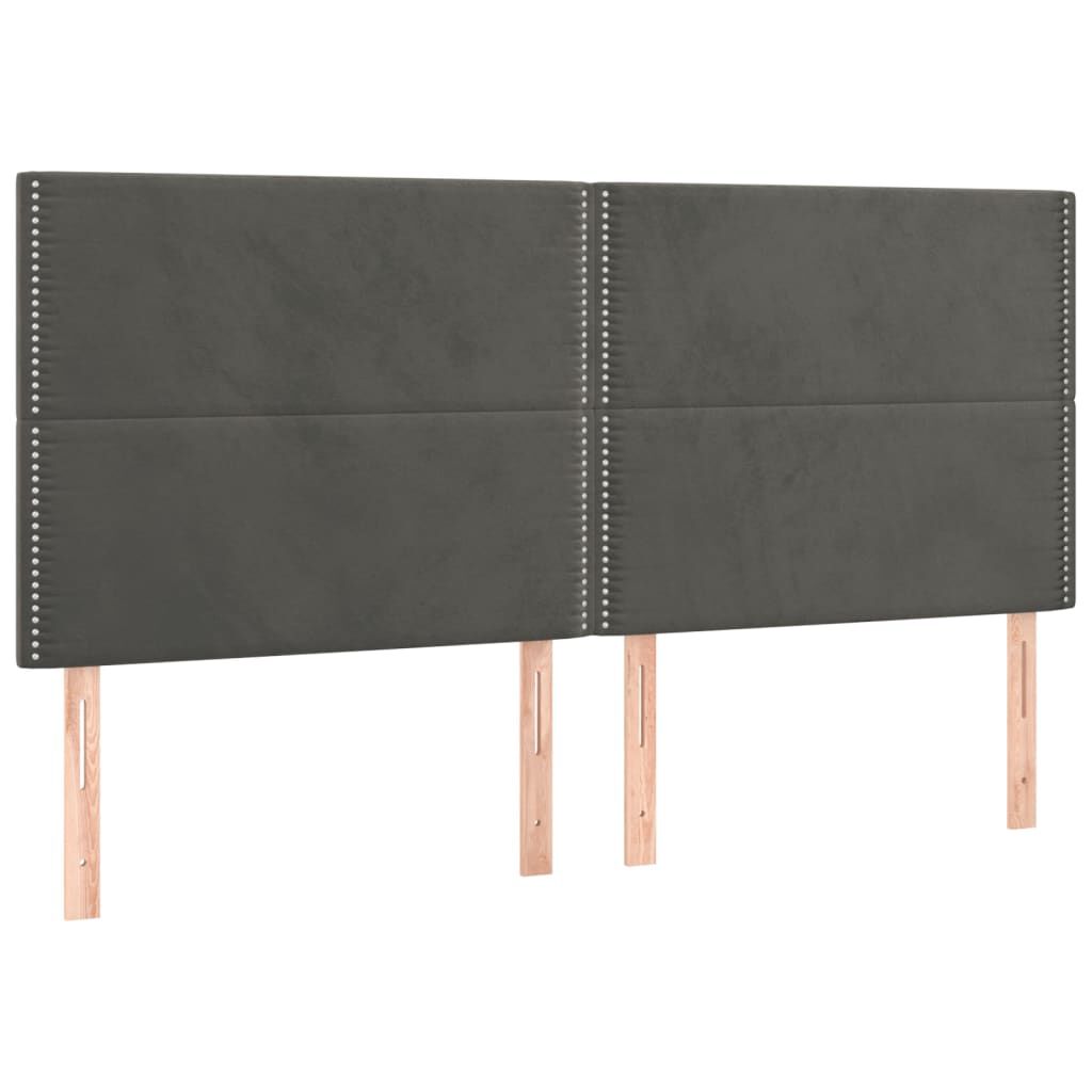 vidaXL Κρεβάτι Boxspring με Στρώμα Σκούρο Γκρι 160x200 εκ. Βελούδινο