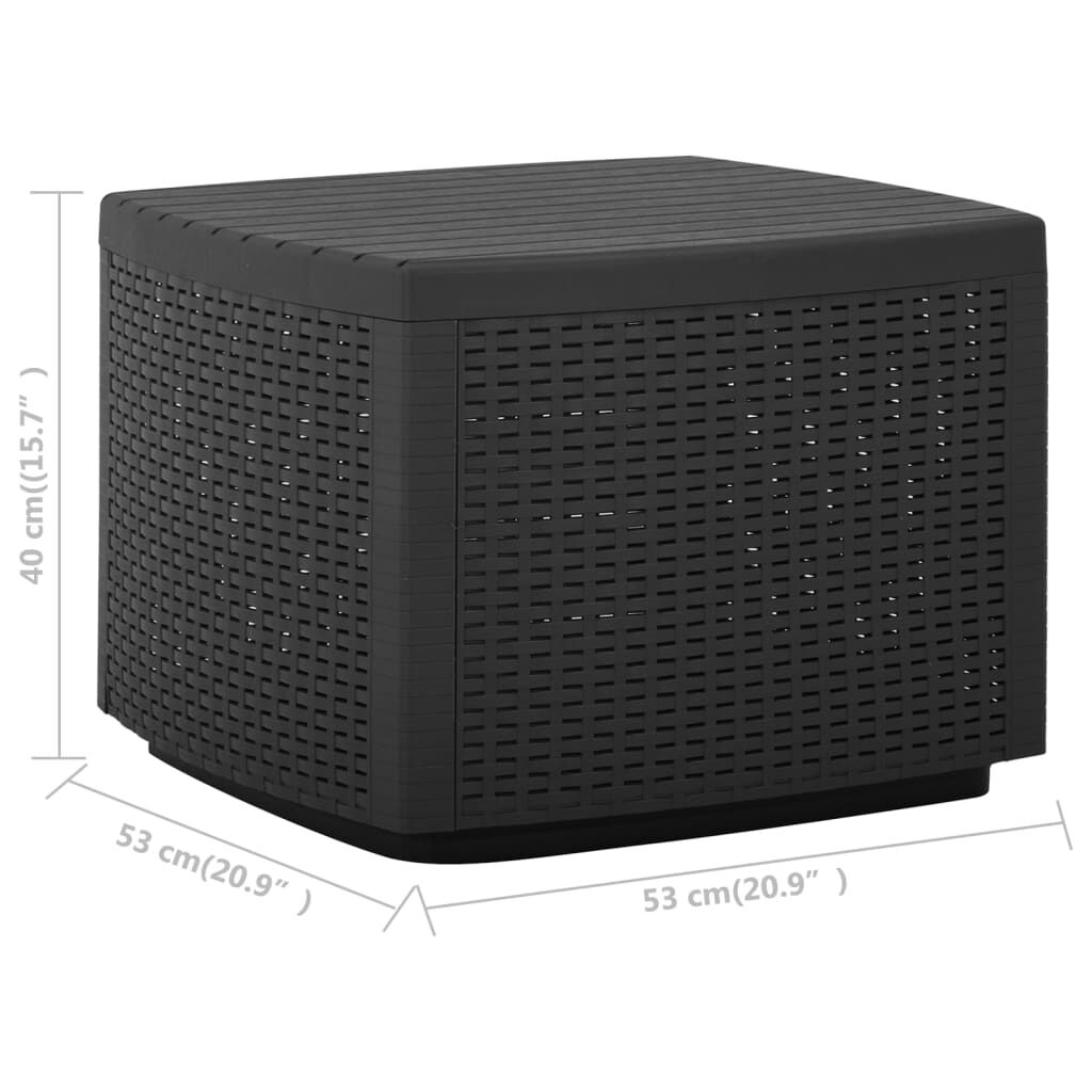 vidaXL Τραπέζι Κήπου Γκρι 53 x 53 x 40 εκ. Πλαστικό