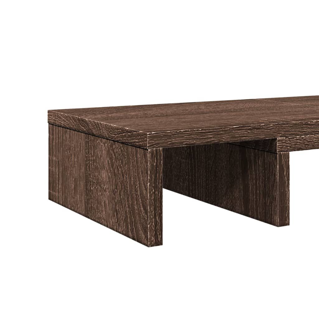 vidaXL Βάση Οθόνης Ρυθμιζ. Καφέ Δρυς 60x24x10,5 εκ. Επεξεργ. Ξύλο