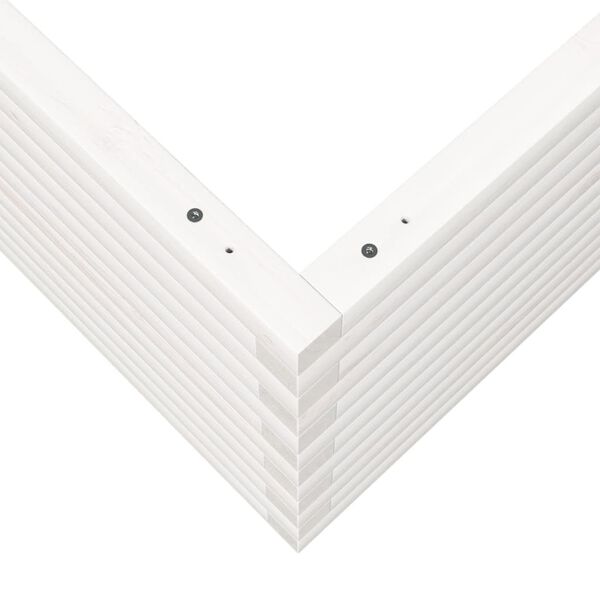 vidaXL Ζαρντινιέρα Κήπου Λευκή 80x80x45,5 εκ. από Μασίφ Ξύλο Πεύκου
