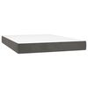 vidaXL Κρεβάτι Boxspring με Στρώμα Σκούρο Γκρι 140x190 εκ. Βελούδινο