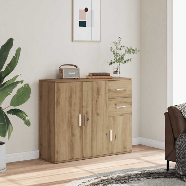 vidaXL Μπουφές από Τεχνητό Δρυς 91x29,5x75 εκ. από Τεχνητό Ξύλο