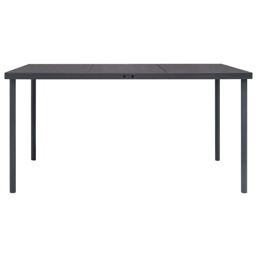 vidaXL Τραπεζαρία Εξωτερικού Χώρου Ανθρακί 150 x 90 x 74 εκ. Ατσάλινη