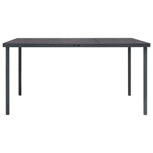 vidaXL Τραπεζαρία Εξωτερικού Χώρου Ανθρακί 150 x 90 x 74 εκ. Ατσάλινη