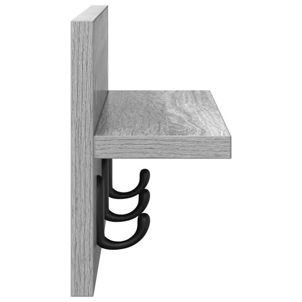 vidaXL Τοίχου Κρεμάστρα με ράφι Γκρι sonoma 40 x 10.5 x 18 εκ