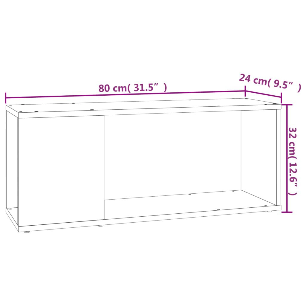 vidaXL Έπιπλο Τηλεόρασης Μαύρο 80 x 24 x 32 εκ. από Επεξ. Ξύλο