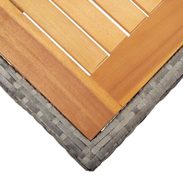 vidaXL Τραπέζι Κήπου Γκρι 190x90x75 εκ. Συνθετικό Ρατάν / Ξύλο Ακακίας