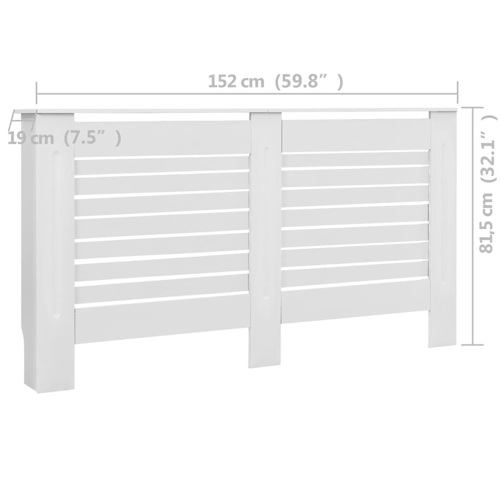 vidaXL Καλύμματα Καλοριφέρ 2 τεμ. Λευκά 152 x 19 x 81,5 εκ. από MDF