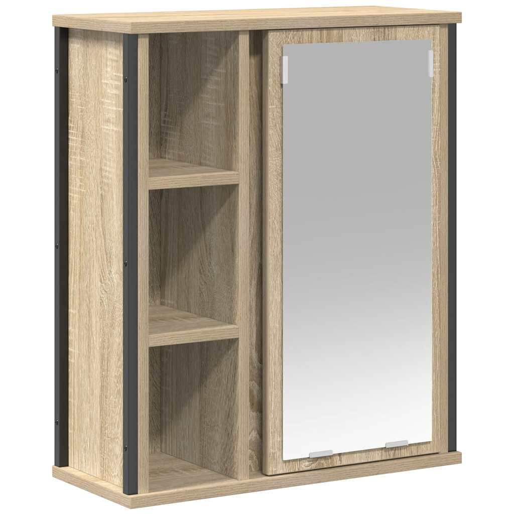vidaXL Ντουλάπι Μπάνιου με Καθρέφτη Sonoma δρυς 50x21x60 εκ.