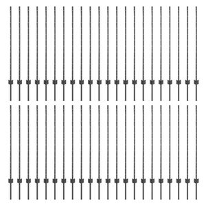 vidaXL Πό posts φράχτη 88 pcs Γκρι 160 cm Ατσάλι