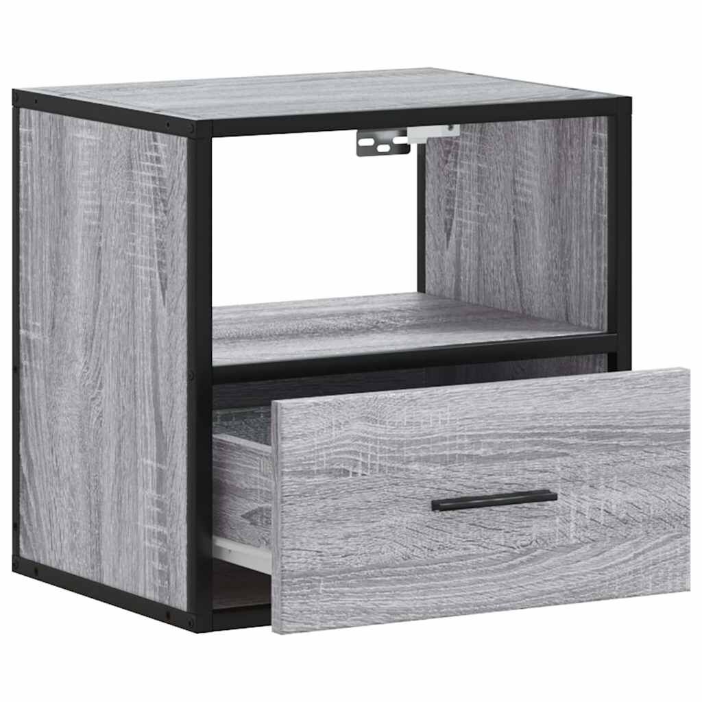 vidaXL Επίτοιχα κομοδίνα 2 τεμάχια Γκρι Sonoma 40x31x39,5 cm