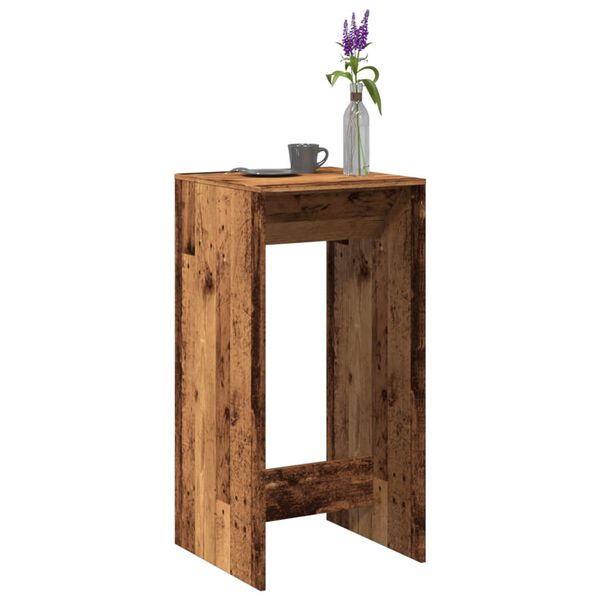 vidaXL Τραπέζι Μπαρ Όψη Παλαιού Ξύλου 51x50x103,5 εκ. Επεξ. Ξύλο