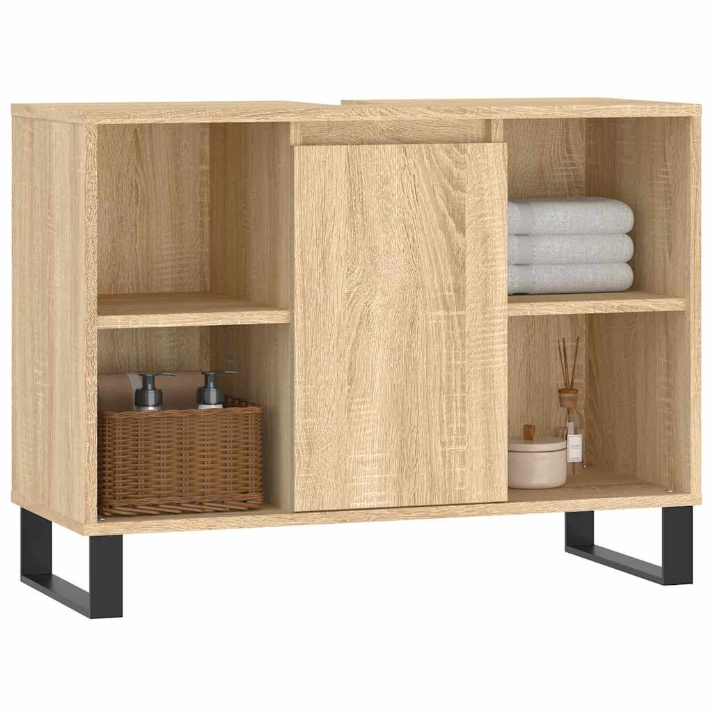 vidaXL Ντουλάπι Μπάνιου Sonoma Δρυς 80 x 33 x 60 εκ. από Επεξεργ. Ξύλο