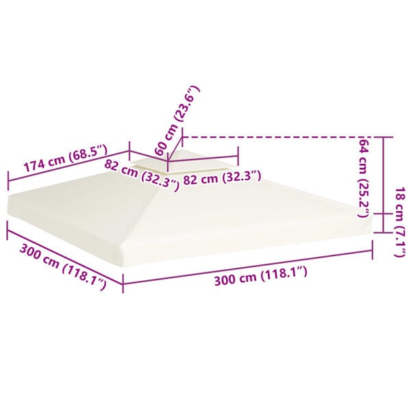vidaXL Κάλυμμα για Κιόσκι Πράσινο 3 x 3 μ. 310 γρ./μ²