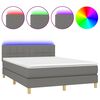 vidaXL &Kappa;&rho;&epsilon;&beta;ά&tau;&iota; Boxspring &mu;&epsilon; &Sigma;&tau;&rho;ώ&mu;&alpha; & LED &Sigma;&kappa;.&Gamma;&kappa;&rho;&iota; 140x200 &epsilon;&kappa; &Upsilon;&phi;&alpha;&sigma;&mu;ά&tau;&iota;&nu;&omicron;