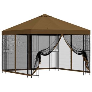 vidaXL &Kappa;ή&pi;&omicron;&sigmaf; &Gamma;&kappa;&alpha;&zeta;ebo &mu;&epsilon; &Pi;&lambda;&epsilon;&upsilon;&rho;&iota;&kappa;ά &Tau;&omicron;ί&chi;&omicron;&upsilon;&sigmaf; 3 x 3 m Taupe
