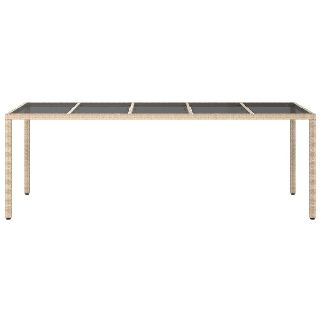 vidaXL Τραπέζι Κήπου Μπεζ 250x100x75 εκ. Ψημένο Γυαλί/Συνθετικό Ρατάν