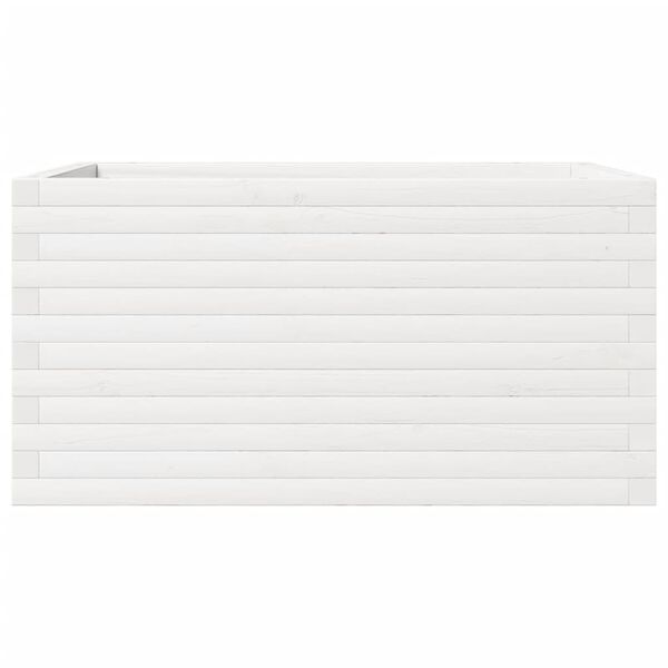 vidaXL Ζαρντινιέρα Λευκή 90x60x46 εκ. από Μασίφ Ξύλο Πεύκου