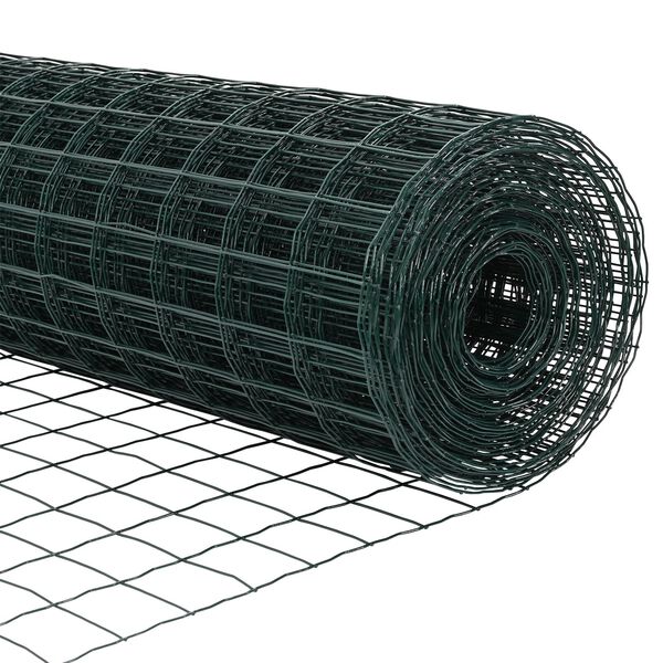 vidaXL Ευρωπαϊκό Φράχτη με 11 U Πόδια Πράσινο 0,6x25 μ Ατσάλι