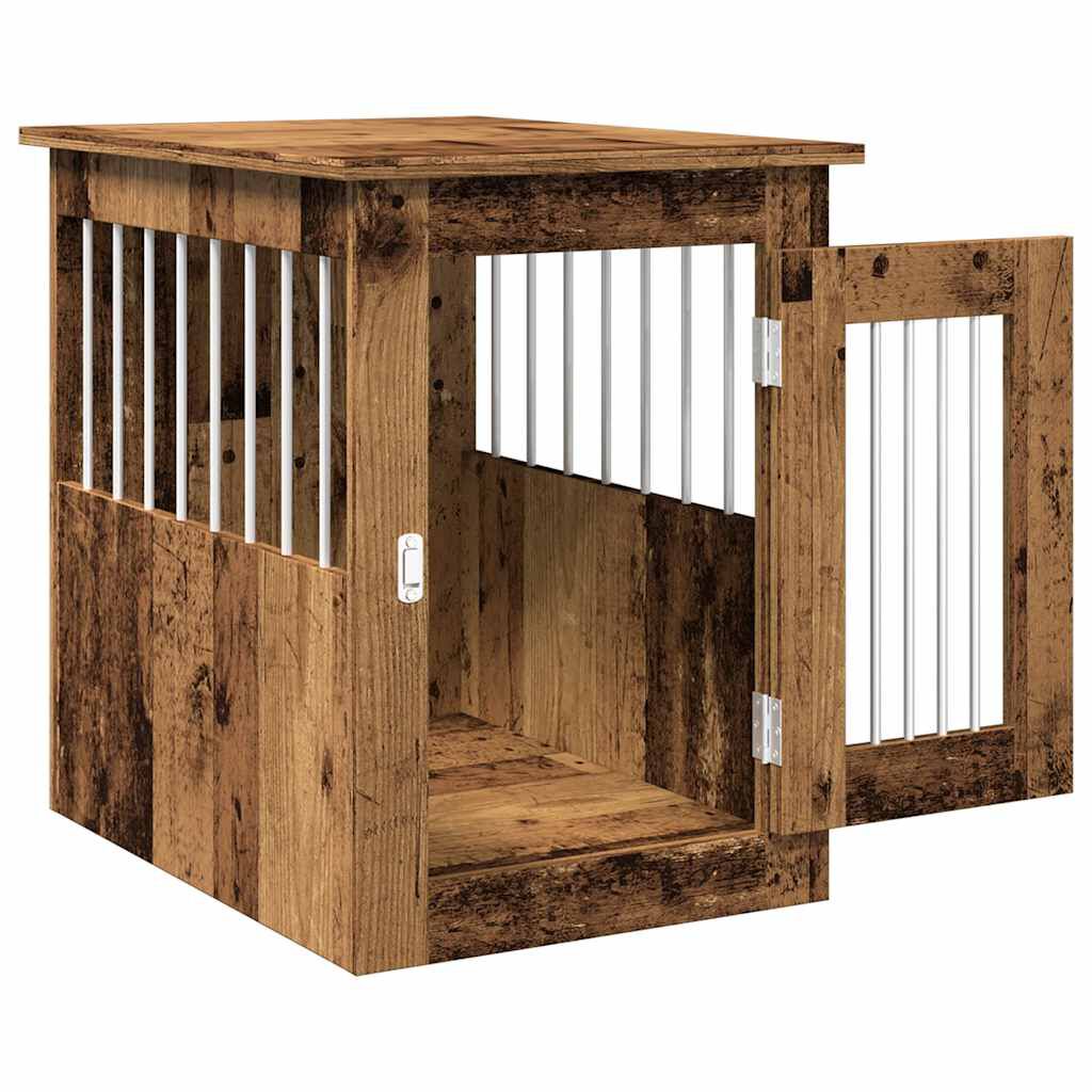 vidaXL Έπιπλα κλουβιού σκύλου Παλιό ξύλο 45x62x59 cm